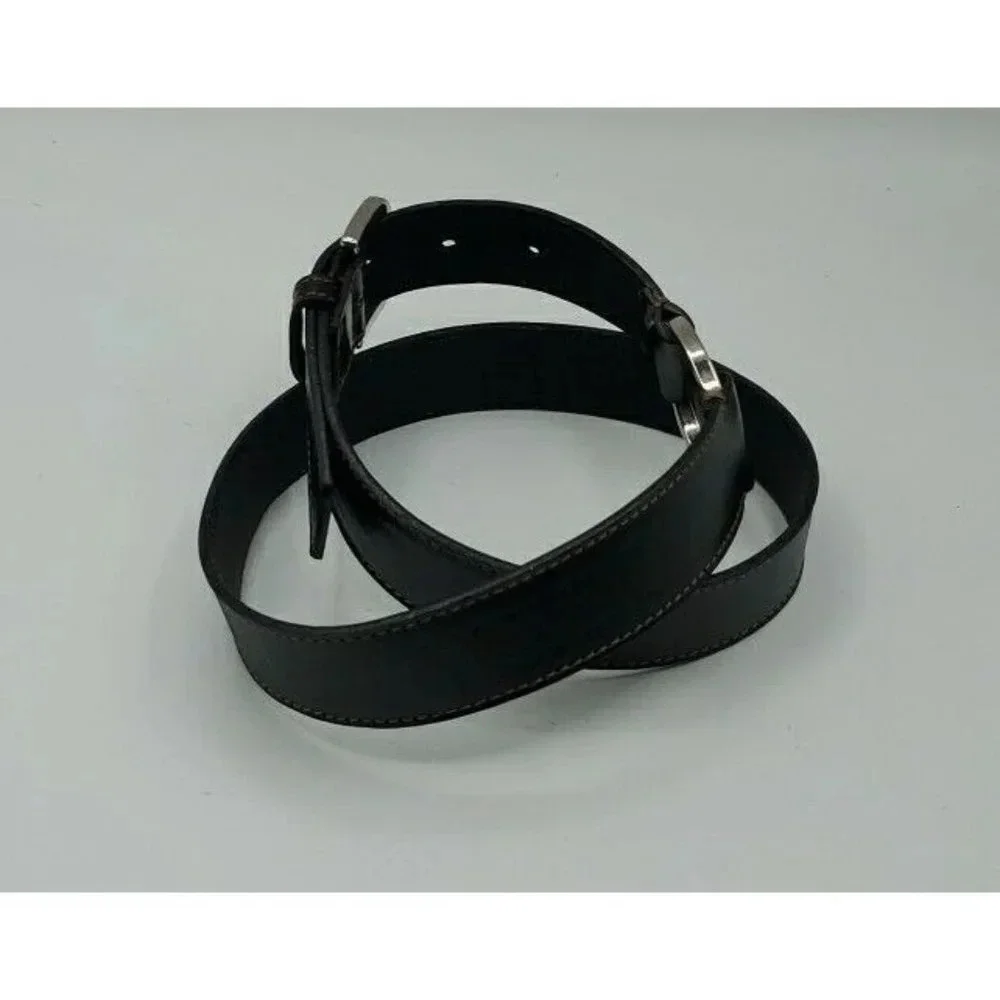 Francesco Biasia Women's Black Genuine Leather Belt Size Med Made in Italy - Picture 3 of 9